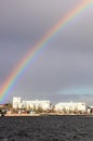 Rainbow over StadsfjÃÂ¤rden in LuleÃÂ¥ Royalty Free Stock Photo